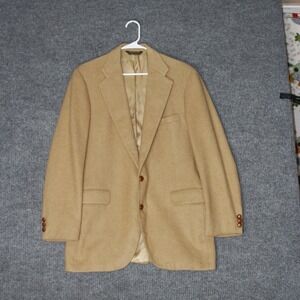 Vintage Bristol County Blazer Mens 44 Tan Excellent 100 Camel Hair Made in USA